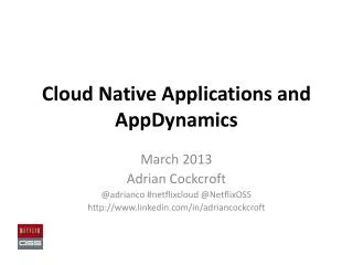 Cloud Native Applications and AppDynamics