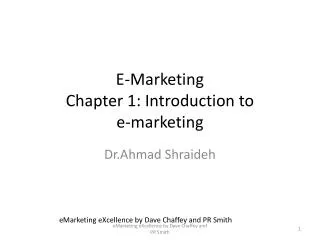 E-Marketing Chapter 1: Introduction to e-marketing