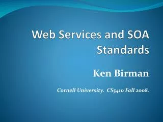 Web Services and SOA Standards