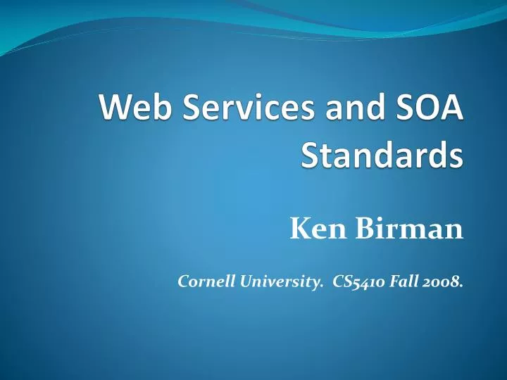 web services and soa standards