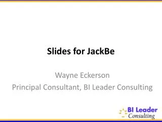 Slides for JackBe