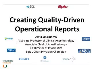 Creating Quality-Driven Operational Reports