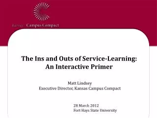The Ins and Outs of Service-Learning: An Interactive Primer