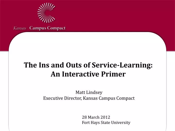 the ins and outs of service learning an interactive primer