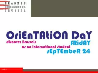 Orientation Day Campus Dansaert EhB