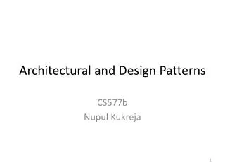 Architectural and Design Patterns