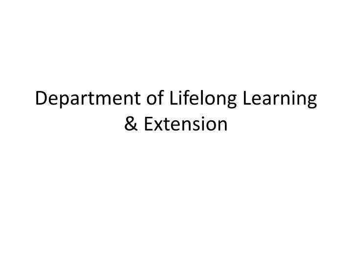 department of lifelong learning extension