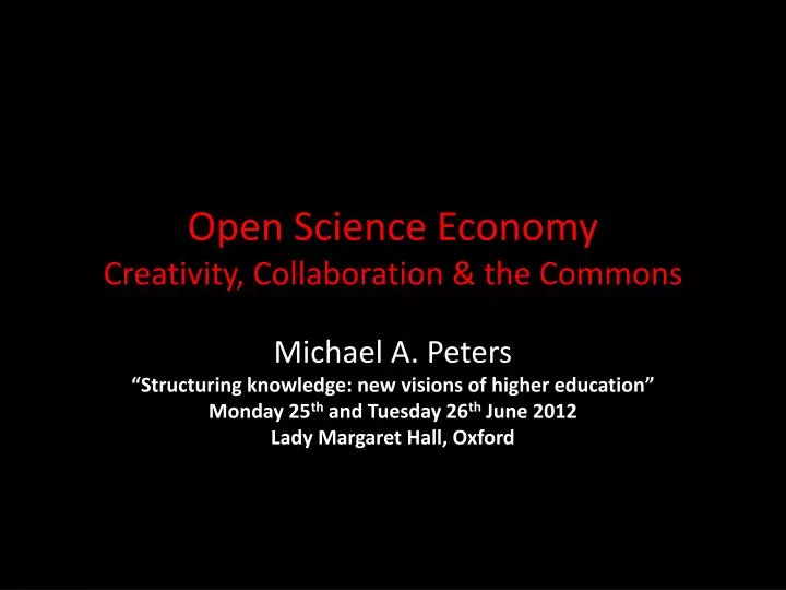 open science economy creativity collaboration the commons