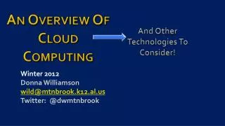 An Overview Of Cloud Computing