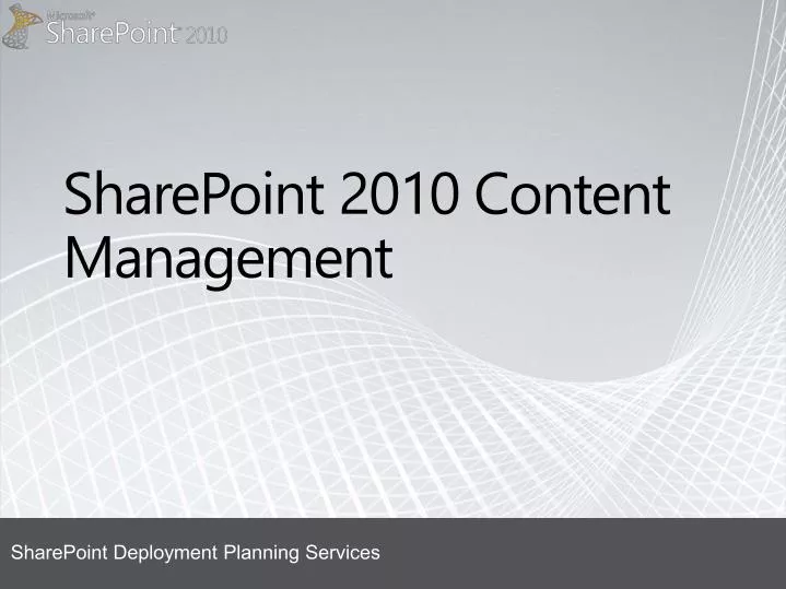 sharepoint 2010 content management