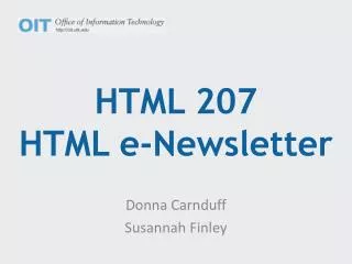 HTML 207 HTML e-Newsletter