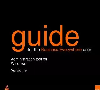 Administration tool for Windows Version 9