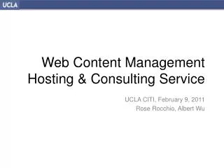 Web Content Management Hosting &amp; Consulting Service