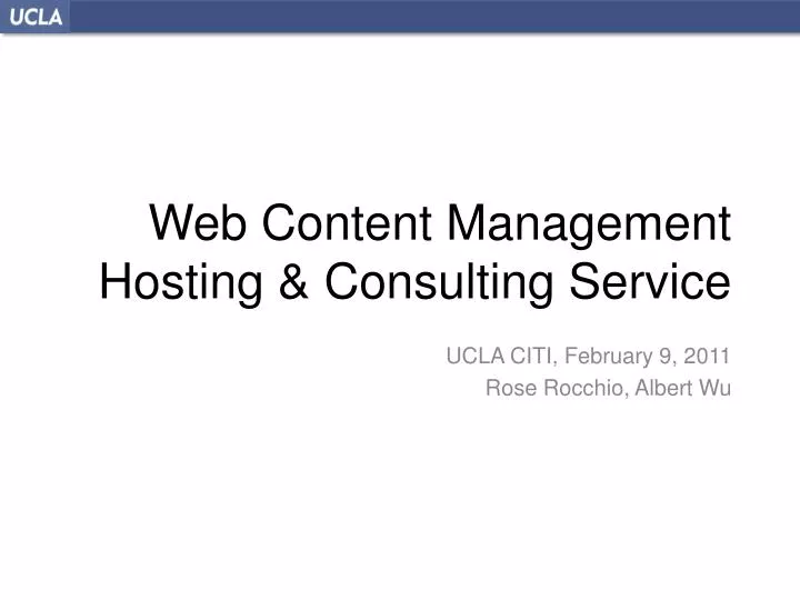 web content management hosting consulting service
