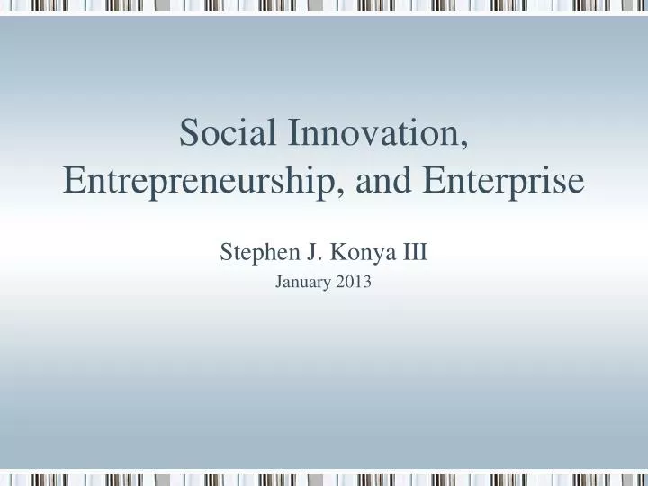 social innovation entrepreneurship and enterprise