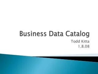 Business Data Catalog