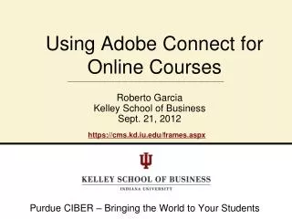Using Adobe Connect for Online Courses