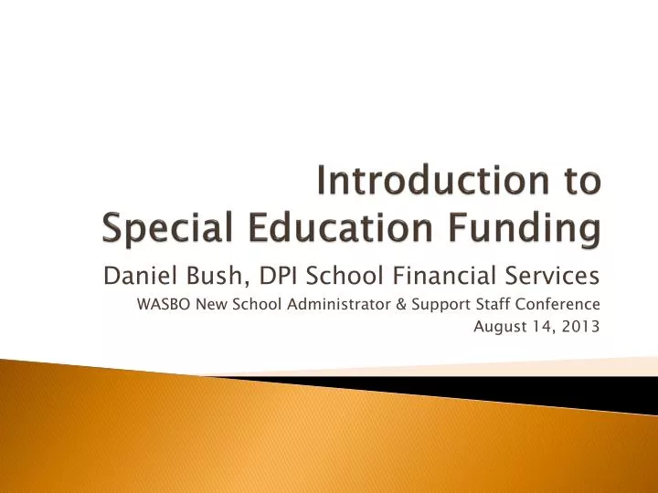 introduction to special education funding