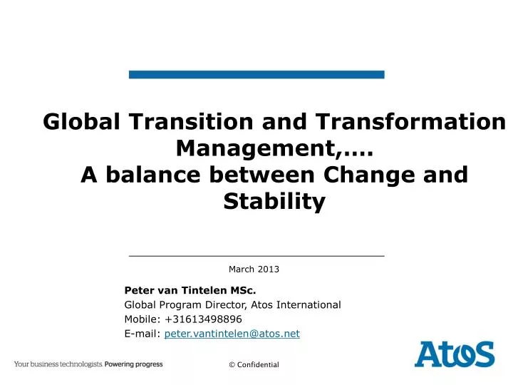 global transition and transformation management a balance between change and stability