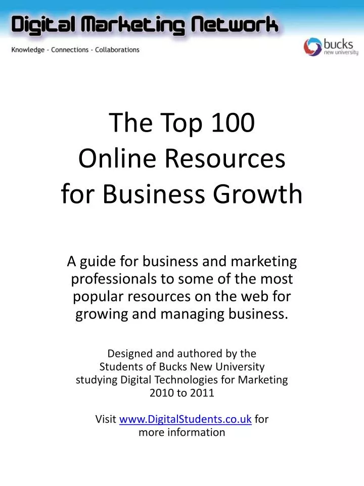 the top 100 online resources for business growth