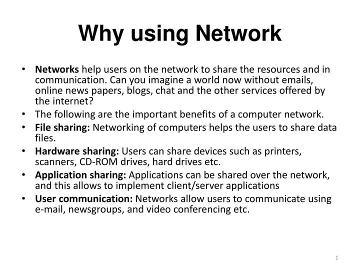 why using network
