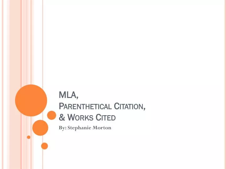 mla parenthetical citation works cited