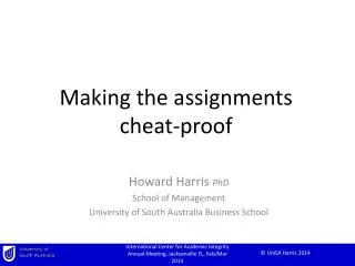 Making the assignments cheat-proof