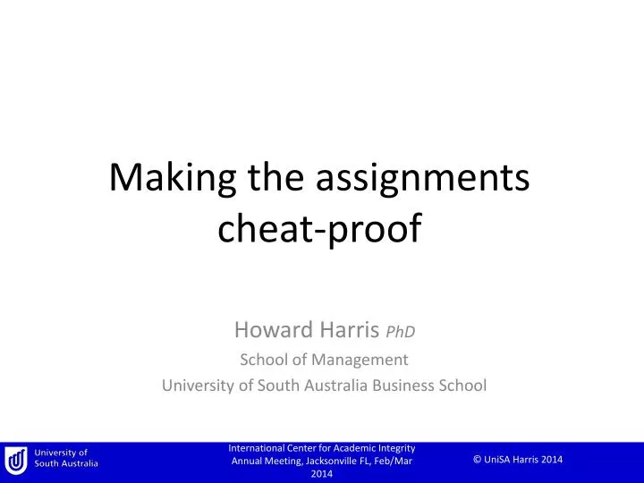 making the assignments cheat proof