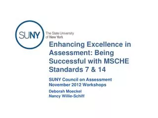Enhancing Excellence in Assessment: Being Successful with MSCHE Standards 7 &amp; 14