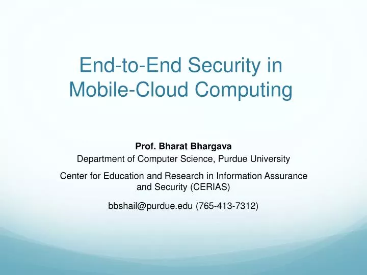 end to end security in mobile cloud computing