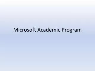 Microsoft Academic Program