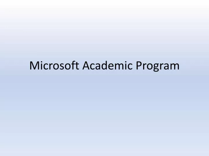 microsoft academic program