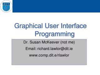 Graphical User Interface Programming