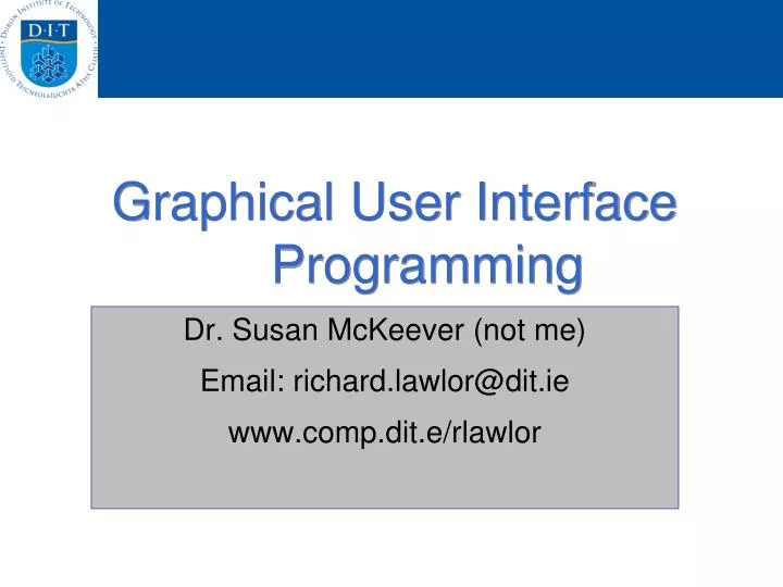 graphical user interface programming