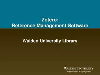Zotero : Reference Management Software