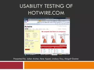 Usability Testing of Hotwire.com