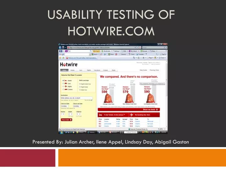 usability testing of hotwire com