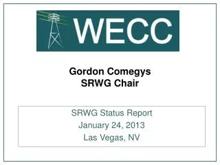 Gordon Comegys SRWG Chair