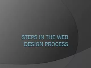 Steps in the web design process