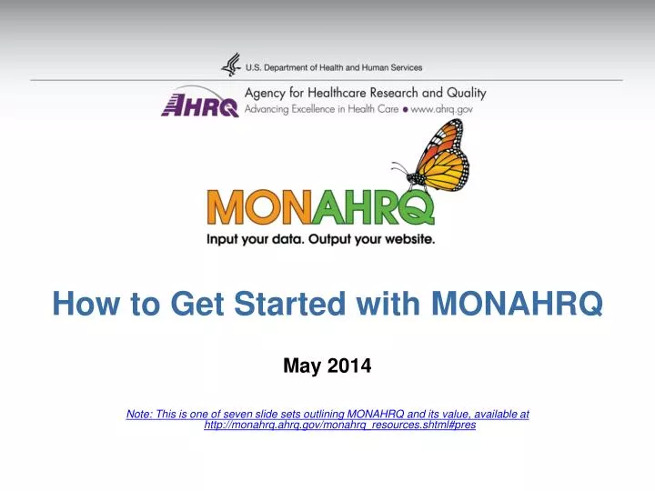 how to get started with monahrq