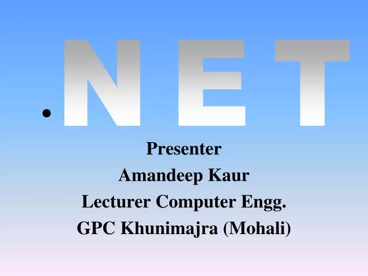 presenter amandeep kaur lecturer computer engg gpc khunimajra mohali