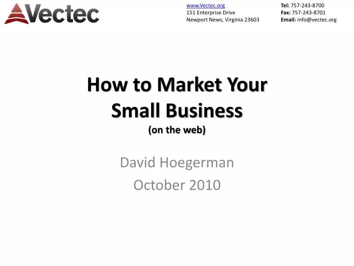 how to market your small business on the web