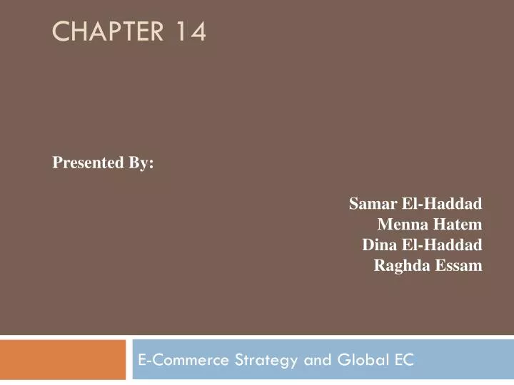 e commerce strategy and global ec