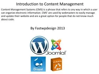 Introduction to Content Management