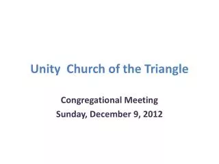 Unity Church of the Triangle
