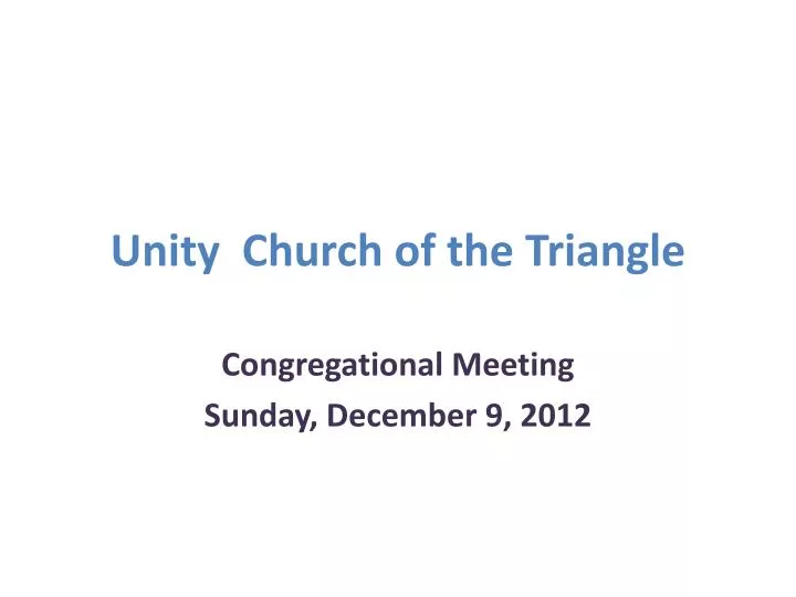 unity church of the triangle
