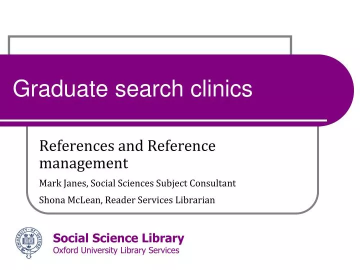 graduate search clinics