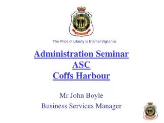Administration Seminar ASC Coffs Harbour