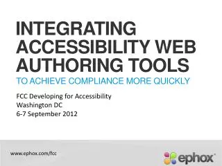 Integrating Accessibility Web Authoring Tools