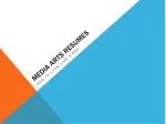 Mastering Your Media Arts Resume: The Essential Guide to Professional Presentation - slide 1